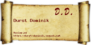 Durst Dominik névjegykártya